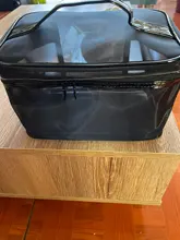 1 Uds. De neceser portátil para hombre y mujer, organizador de viaje transparente, a la moda, grande, negro, bolsa de maquillaje