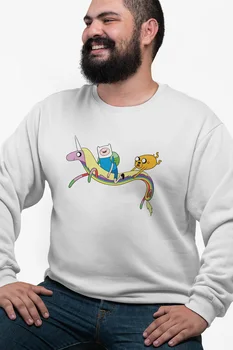 

Angemiel Wear Unicorna Overlapping Finn And Jack White Men 'S Sweatshirt