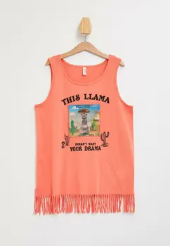 

DeFacto Summer Girl Fashion Vest Tops Kids Casual Lovely Cartoon Pattern O-neck Tank Comfort Soft T-shirt Tassel - L4789A619HS