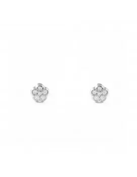 

Baby earrings or Girl white Gold Flower granites with Zircons (9kts)