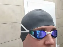 COPOZZ profesional impermeable chapado claro doble Anti-niebla gafas de natación Anti-UV de las mujeres de los hombres gafas de natación gafas con el caso