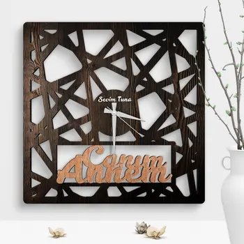 

Personalized Dear Mom Design Large Wooden Wall Clock-Model 1-6
