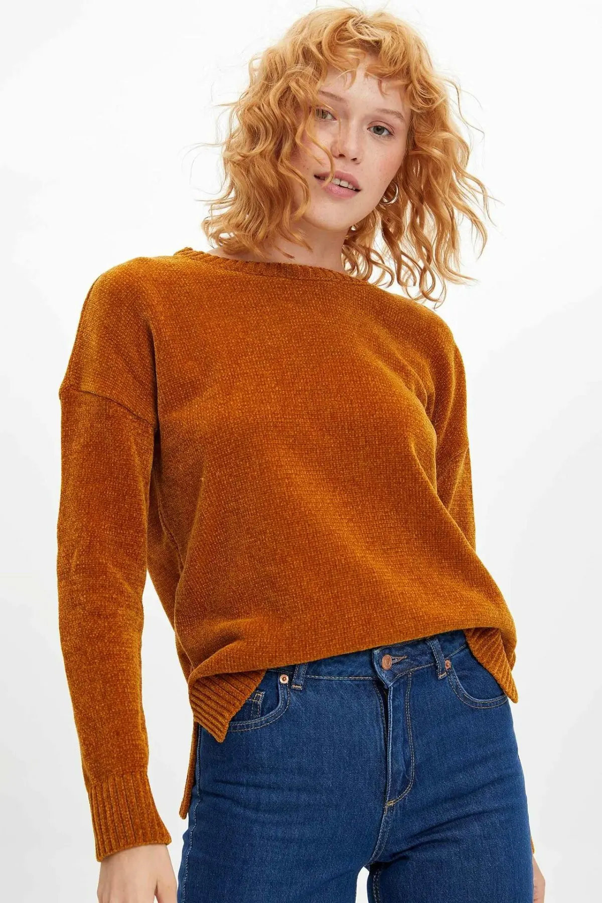 Goedkoop Defacto Vrouw Mode Eenvoudige Crew Truien Lange Mouwen Losse Brief Patroon Casual Truien Vrouwen Herfst Nieuwe H4440AZ19AU