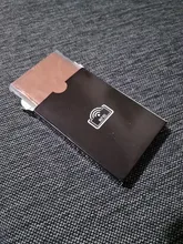 Cartera inteligente para hombre y mujer, tarjetero de aleación de aluminio, Mini billetera informal de negocios, de cuero