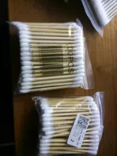 100 unids/bolsa de doble cabeza desechable de algodón de maquillaje hisopo de algodón suave brotes médicos palos de madera nariz y orejas Herramientas de limpieza Cotonete