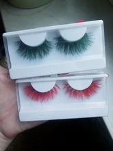 Pestañas postizas de visón de colores, pestañas postizas de 15mm-25mm, suaves, efecto 3D, espectaculares, largas y naturales, nuevo, 1 par