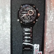 NAVIFORCE-reloj de pulsera militar para hombre de acero, cronógrafo de acero, cronógrafo para hombre, resistente al agua, pantalla dual