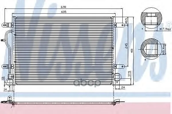 Конденсер Audi A4 1.6-3.0/1.9-2.5td 01-09 Nissens 94665 Nissens арт. 94665