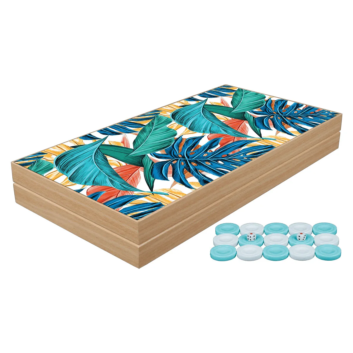 Classic Tropic Wooden Backgammon Board Game Set