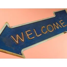 

WELCOME plate poster Vintage decor for room wall, lounge, bar, garage