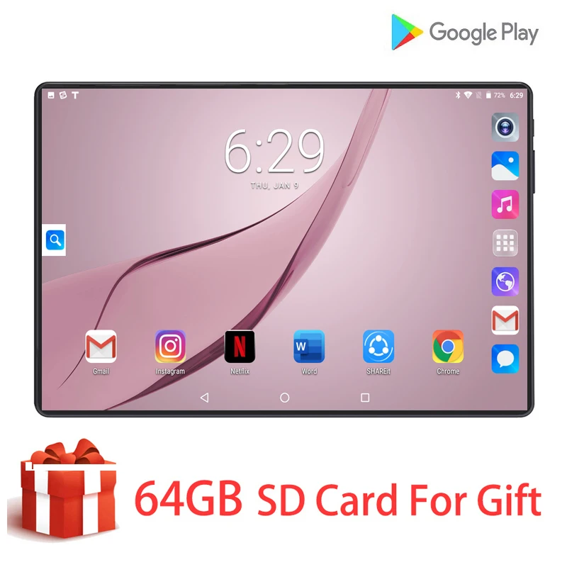 

Global Version 8 Core tablet 10 inch HD 1280*800 IPS 4G FDD LTE Phone Call Android 9.0 GPS Bluetooth 6GB RAM 128GB ROM Tablet 10