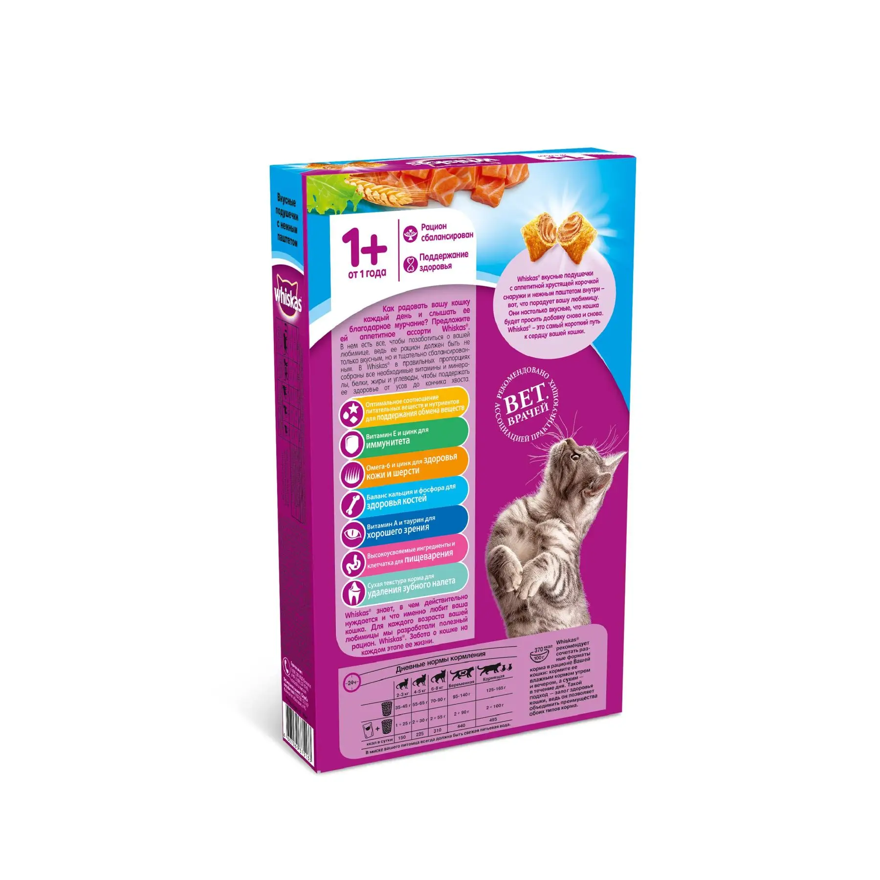 Сухой корм для кошек Whiskas Вкусные подушечки с нежным паште