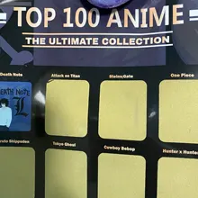 Top 100, póster de rascado de Anime, papel tapiz de foto, regalo precioso para la lista entusiasta del Anime, pegatina artística Premium