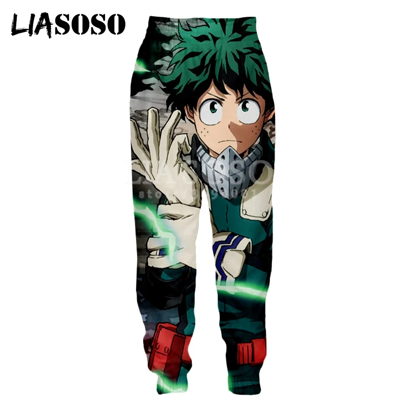 LIASOSO Harajuku аниме комиксы мой герой Academy Midoriya Bakugo кацуки 3D принт для женщин и мужчин брюки для бега спортивные штаны G3129