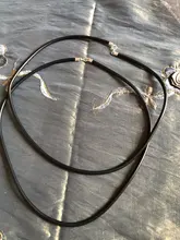 Gargantilla con cuerda de Cuero de goma negra, collar con broche de langosta de Plata de Ley 925, Conector de hebilla, cordón, accesorios de joyería DIY