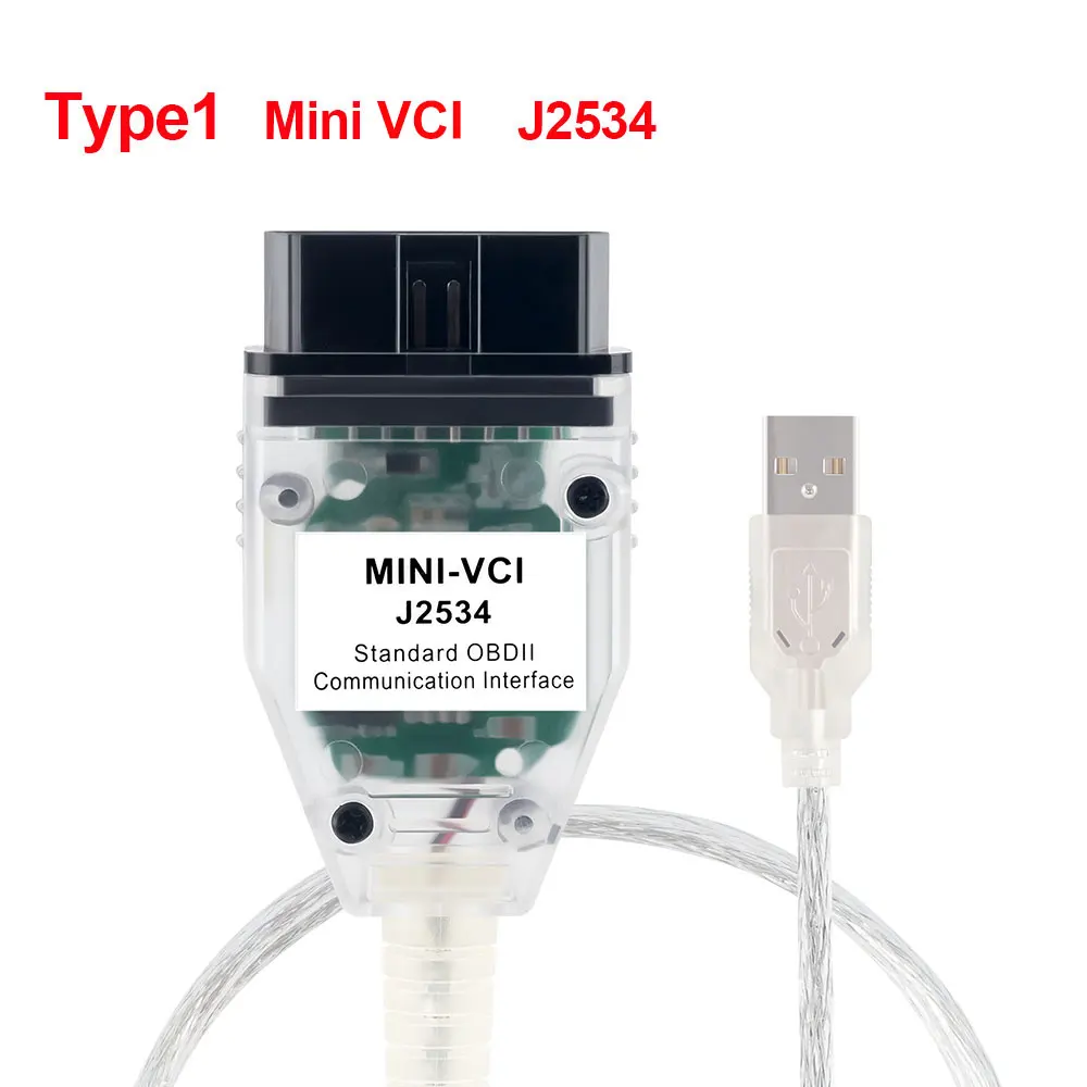 Мини VCI последний V13.00.022 интерфейс для TOYOTA TIS Techstream мини vci J2534 с FTDI FT232RL чип OBD2 Диагностический кабель - Цвет: mini VCI