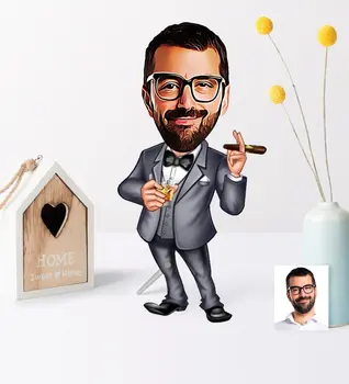 

Personalized Mr Boss Cartoon Wooden Trinket-3