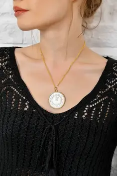 

Trend Alacati Style Female Clock Figured Pendant ALC-A1631