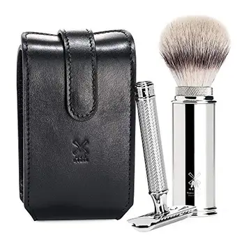 

Travel Kit Silver Tip fiber brush & classic machine Mühle