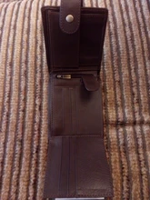 MISFITS-cartera corta de piel de vaca para hombre, bolso pequeño de piel de vaca 100% genuino, con monedero, tarjetero