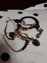 Conjunto de pulsera de Luna y concha para mujer, colgante de corazón con mapa, cuentas de cristal, pulsera tipo cadena, regalo de joyería bohemio