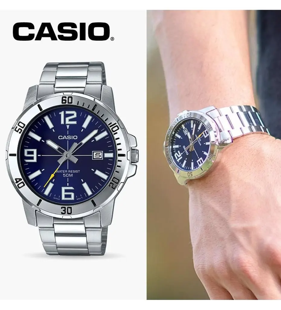 CASIO Knight analog watch MTP VD01D 2BV steel strap|Quartz Watches| -  AliExpress