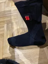 Calcetines térmicos con botón de calefacción eléctrica, 3,7 V, 2200mAh, con batería recargable, para invierno, para esquiar al aire libre