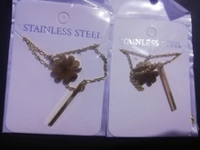 Collares multicapa y colgantes de trébol para mujer, cadena larga de Color dorado, collar, joyería de acero inoxidable