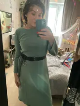 Satin Dress Mid-Long Femme Robe Long-Sleeve WOTWOY Elegant Women Vestidos Cotton Solid