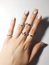 5 unids/set nuevo de moda de oro rayo onda Anillos anillo de dedo ajustable para mujeres chica regalos de Anillos Mujer anillo de la joyería