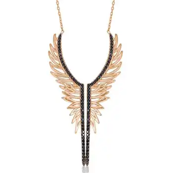 

KUTAYDAN 925 Sterling Silver Angel Wing Lady Necklace