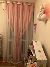 Princess Curtains Cloth Tulle Bedroom Stars Living-Room Korean Double-Pink for Hollow