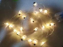 2M copo de nieve Santa Claus LED Garland cadena de luces Feliz Navidad para la decoración del hogar ornamento de árbol de Navidad Natal Año Nuevo