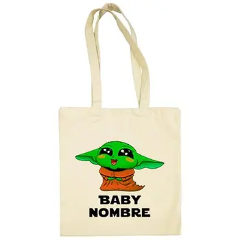 

Cloth bag customizable with baby name parody loveable baby yoda kawaii