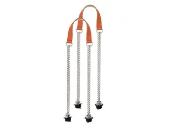 

Handles Obag double chain metal color steel with ecoleather brick