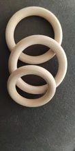 Anillo de madera Natural para dentición de bebé, juguete para morder de tamaño 70/55/50/40mm con superficie suave, sin BPA