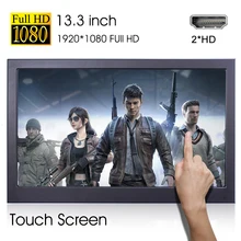 13.3 polegada painel de toque monitor portátil duplo hd-mi hd 1080p portátil computador monitor de toque para ps4 switch xbox um telefone portátil