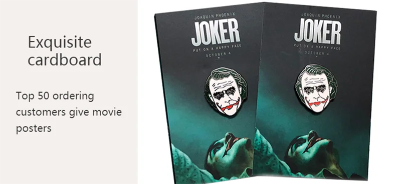 SG Movie DC Joker брошь Бэтмен булавки ужас клоун Чаки лицо Стивен Кингс это Pennywise эмалированная булавка на лацкане для женщин и мужчин ювелирные изделия