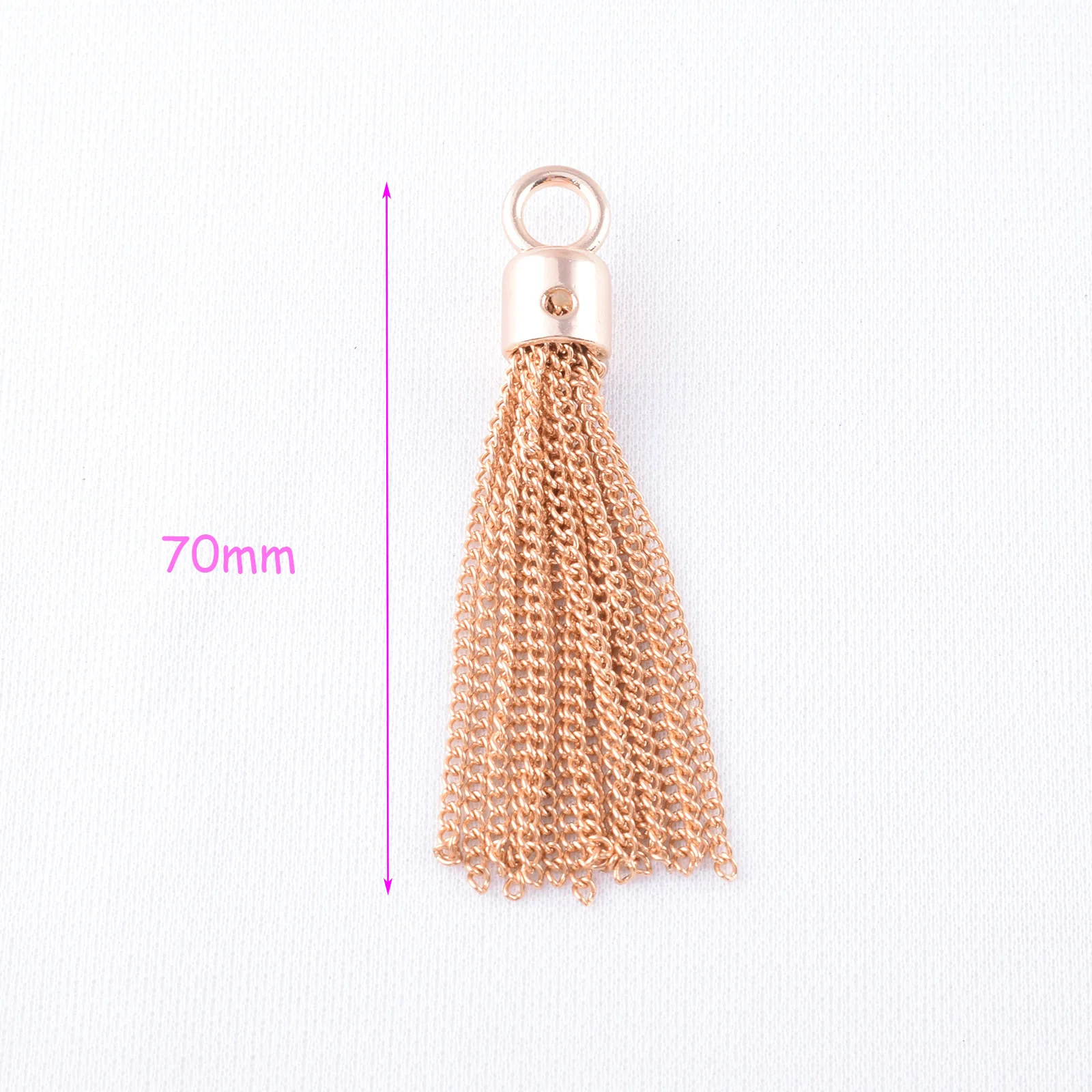 70mm Metal Chain Tassel Charms Tassel Dangle Chains DIY Findings Fit Drop Earrings Necklace Key Chain Handbag