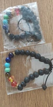 7 Chakra encantos pulseras piedra de Lava para hombres y mujeres aceites esenciales difusor cuentas de piedra Natural de la cadena de moda joyería hecha a mano