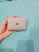 Monedero de Color caramelo a la moda para mujer, Cartera de cuero de Color liso Vintage corta con broche de corazón, tarjetero para chicas