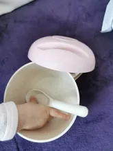 2 unids/set alimentación de bebé alimentos vajilla de trigo de dibujos animados de los niños de platos niños comiendo vajilla Anti-caliente Placa de formación Bol + cuchara