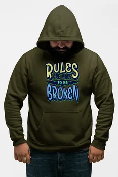 

Angemiel Wear Rules Are Made To Be Broken Green Men 'S Hooded Sweatshirt