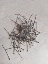 100 unids/lote 304 bola de acero inoxidable de cabeza pines hallazgos de joyería 0,7mm 20 30 40 50mm