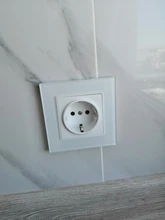 Coswall-Panel de alimentación de vidrio templado para pared, enchufe con conexión a tierra 16A, enchufe europeo, ruso, España, con cerradura protectora para niños