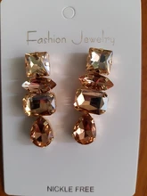 Dangle Earrings Jewelry-Accessories Rhinestone Pauli Manfi Water-Drop Elegant Girl Fashion