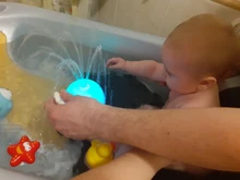 Luz intermitente de baño para bebé y Agua pulverizada, ballena de juguete, reacción al agua, juguetes de baño para bebé, lámpara, juguetes de baño