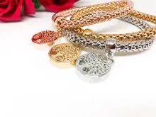 3Pcs Gold Hollow Love Heart&Tree of Life Bracelets&Bangles Charm For Women Friendship