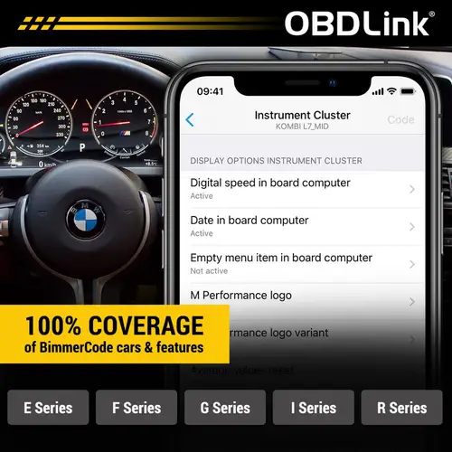 OBDLink CX Bimmercode Bluetooth 5.1 BLE OBD2 어댑터 BMW/Mini, iPhone/iOS 및 Android, 자동차 코딩, OBD ii와 함께 작동 3