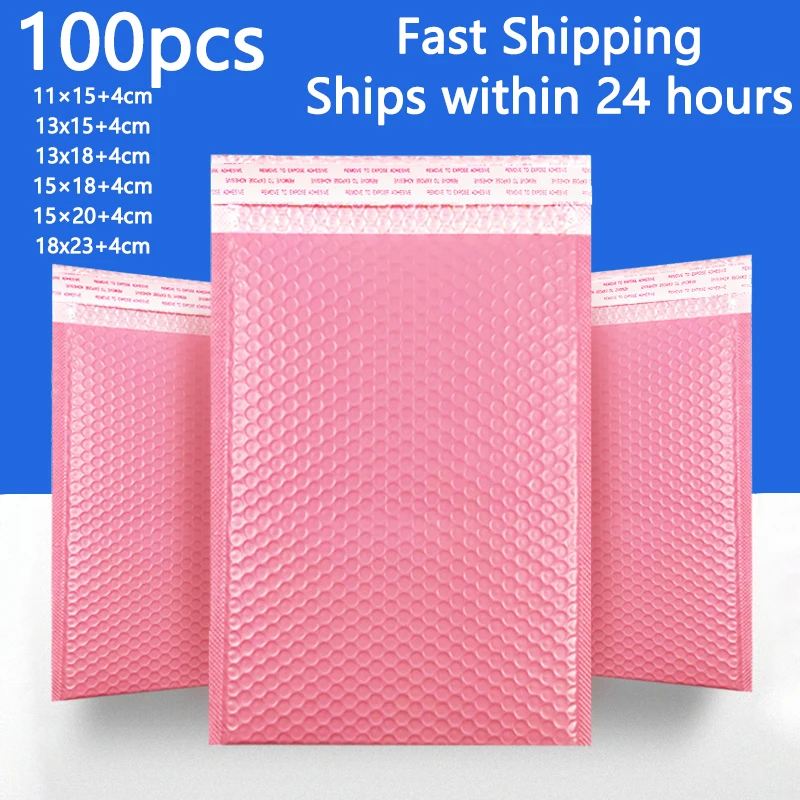 100 Pcs Plastic Envelopesss Sealed Bag Pink Packaging Package Accessories  Courier Small Mailers Bags Business Pe Bracelet - AliExpress